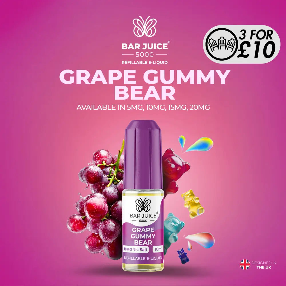 Bar Juice 5000 - 10MG Nic-Salts Grape Gummy Bear / 10MG Nic-Salts