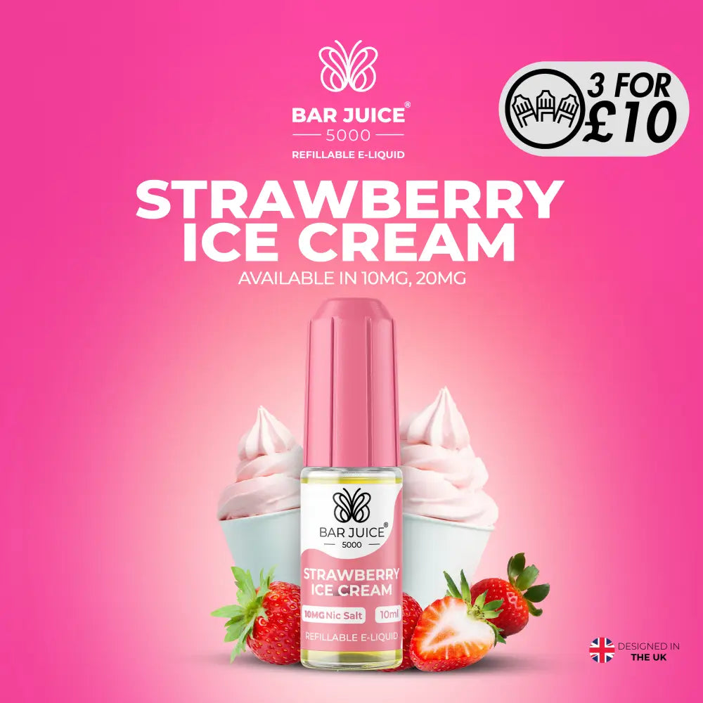 Bar Juice 5000 - 10MG Nic-Salts Strawberry Ice Cream / 10MG Nic-Salts