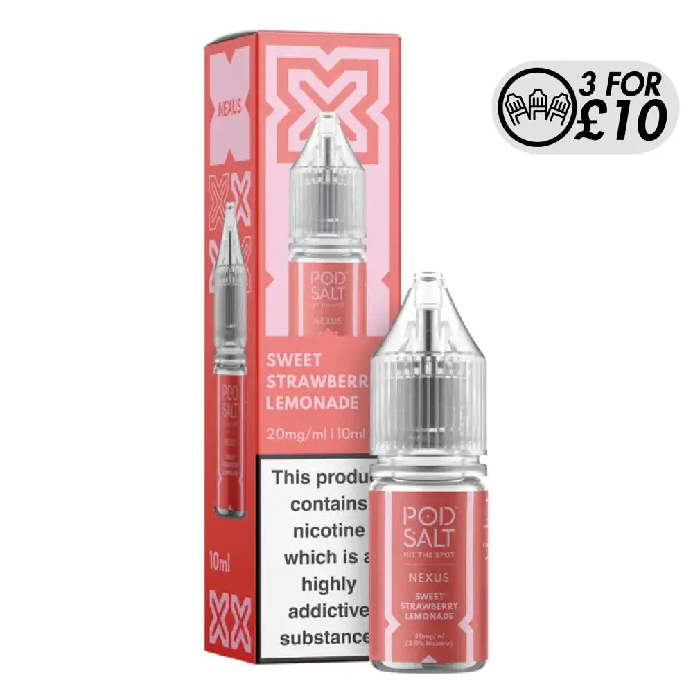 NEXUS Pod-Salt - Nic-Salts Sweet Strawberry Lemonade / 10MG Nic-Salts