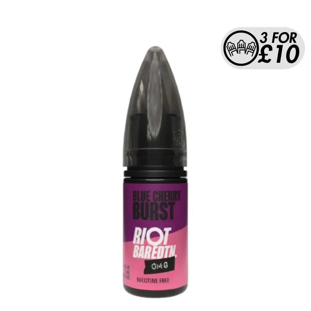 Riot BAR EDTN 0MG E-Liquid - Nicotine-Free E-Liquids Blue Cherry Burst Freebase 10MLs