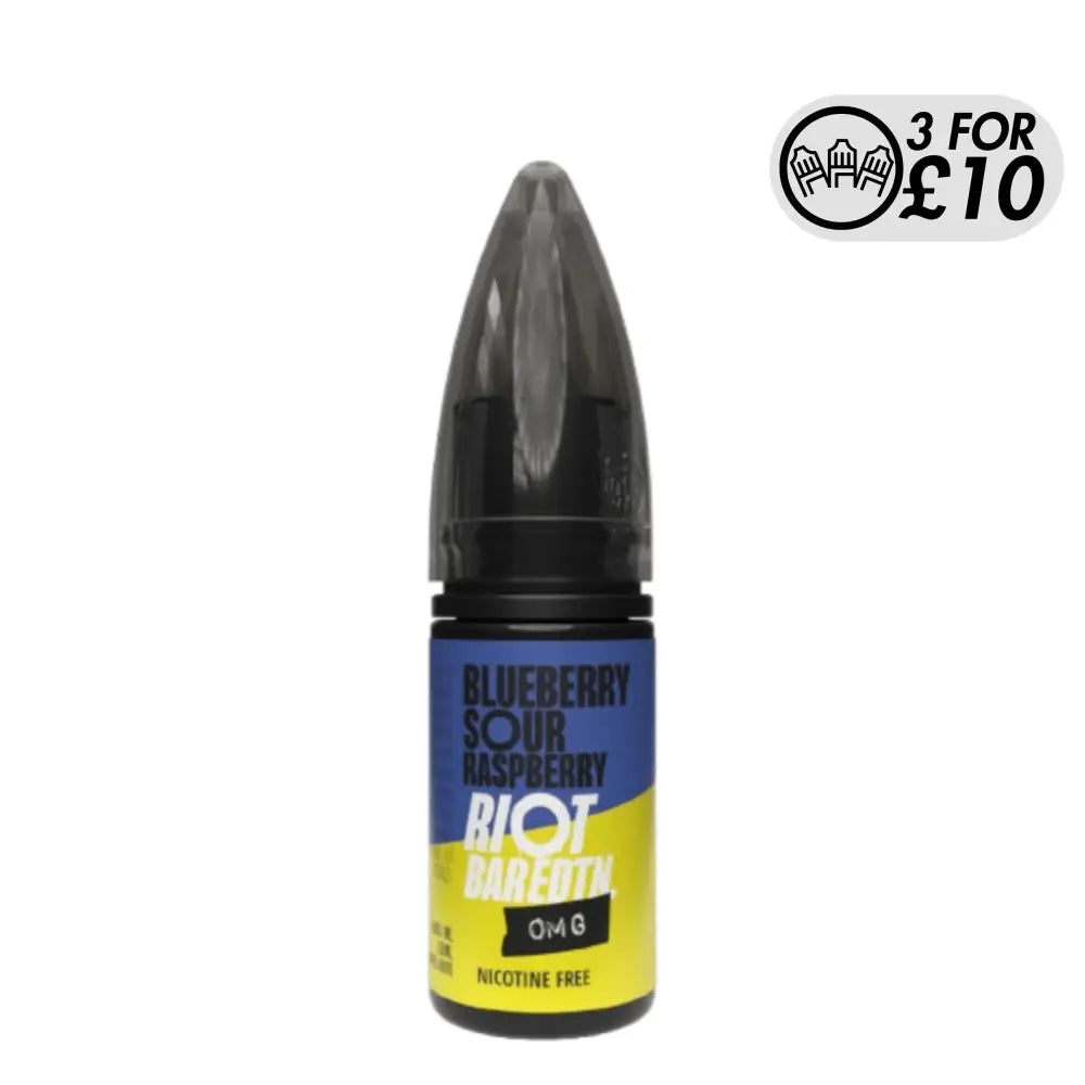Riot BAR EDTN 0MG E-Liquid - Nicotine-Free E-Liquids Blueberry Sour Raspberry Freebase 10MLs