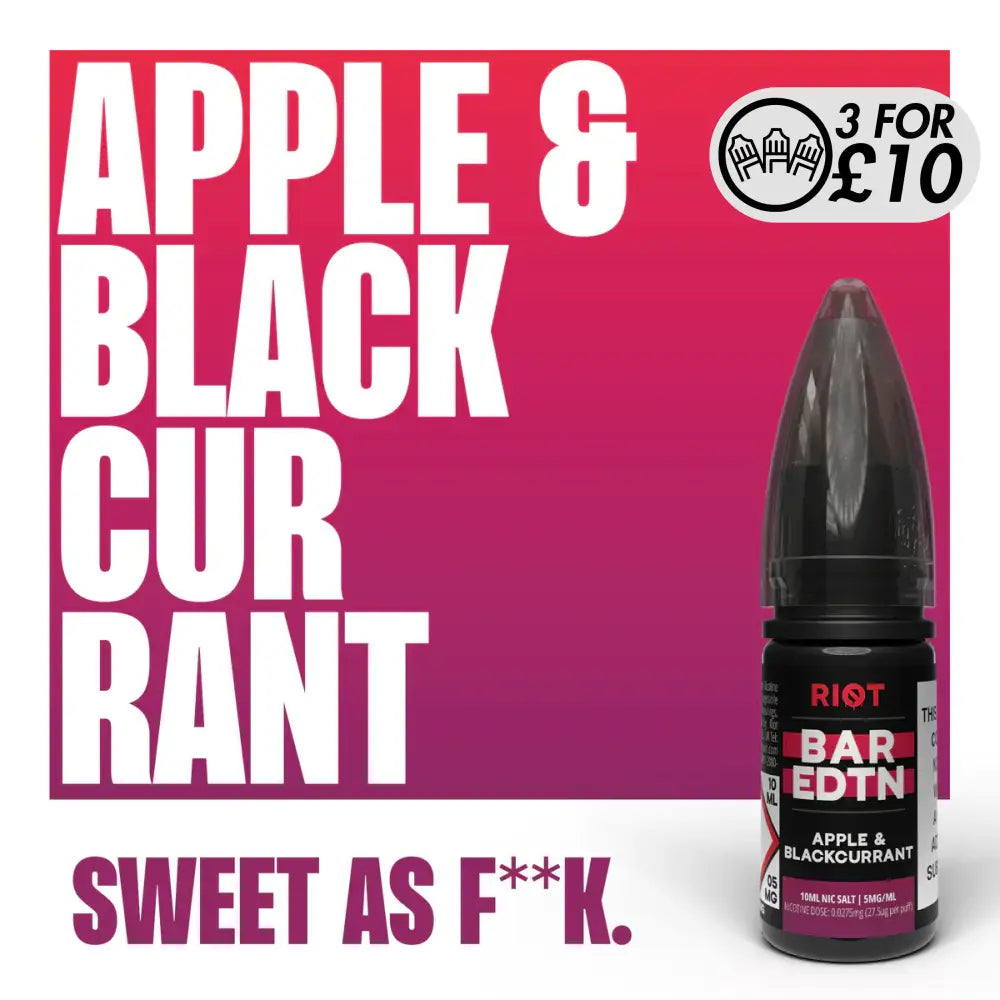 Riot Squad - Bar EDTN Edition - Nic-Salts Apple Blackcurrant / 5MG Nic-Salts