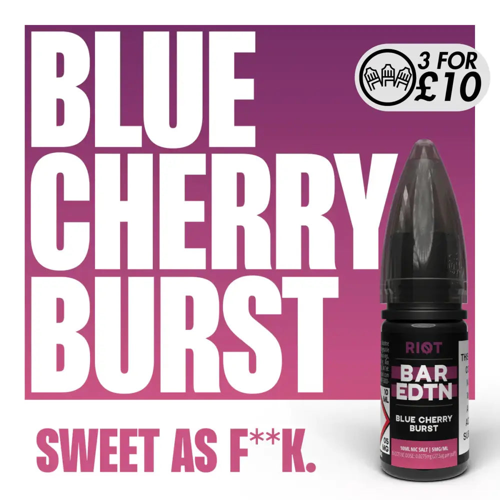 Riot Squad - Bar EDTN Edition - Nic-Salts Blue Cherry Burst / 5MG Nic-Salts