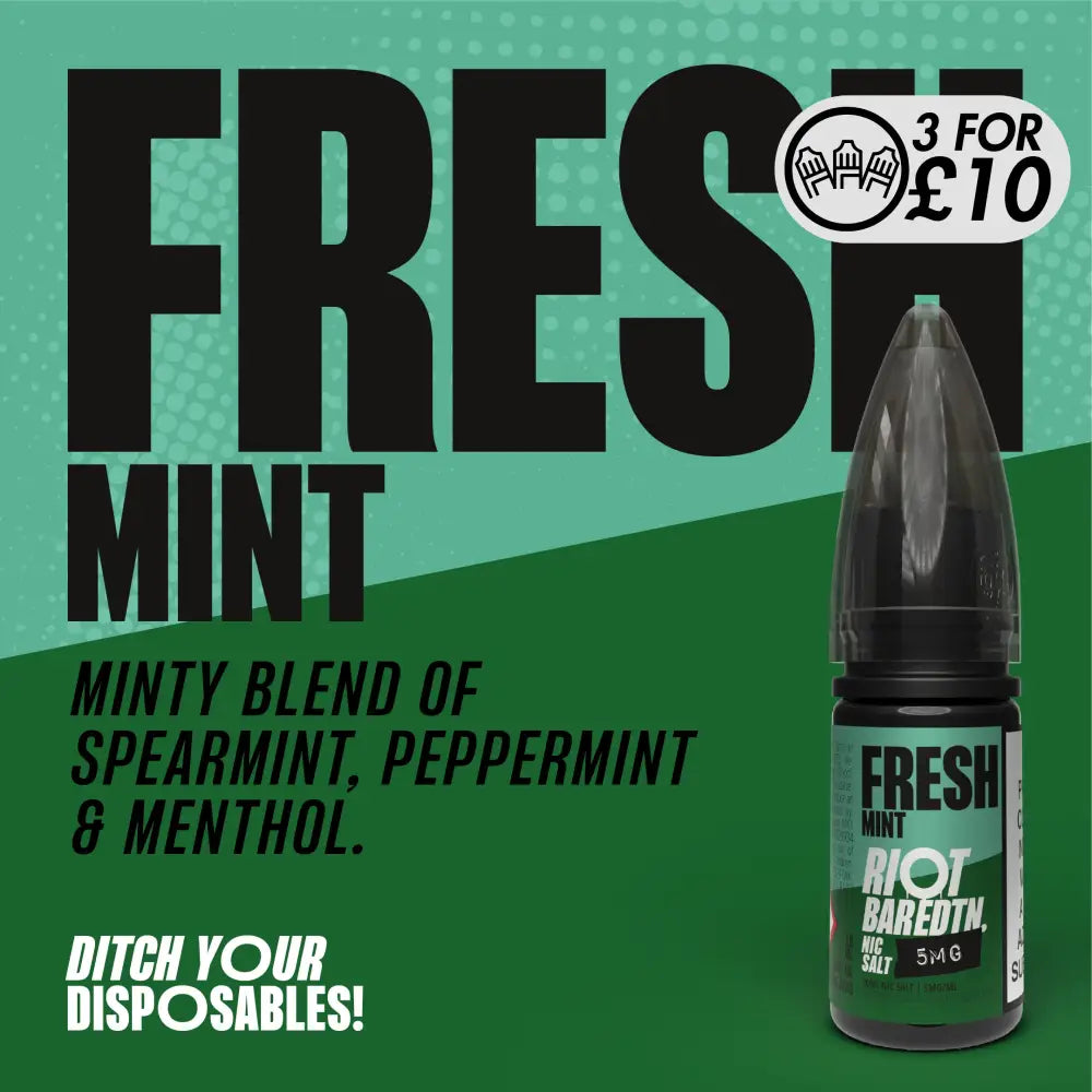 Riot Squad - Bar EDTN Edition - Nic-Salts Fresh Mint / 5MG Nic-Salts