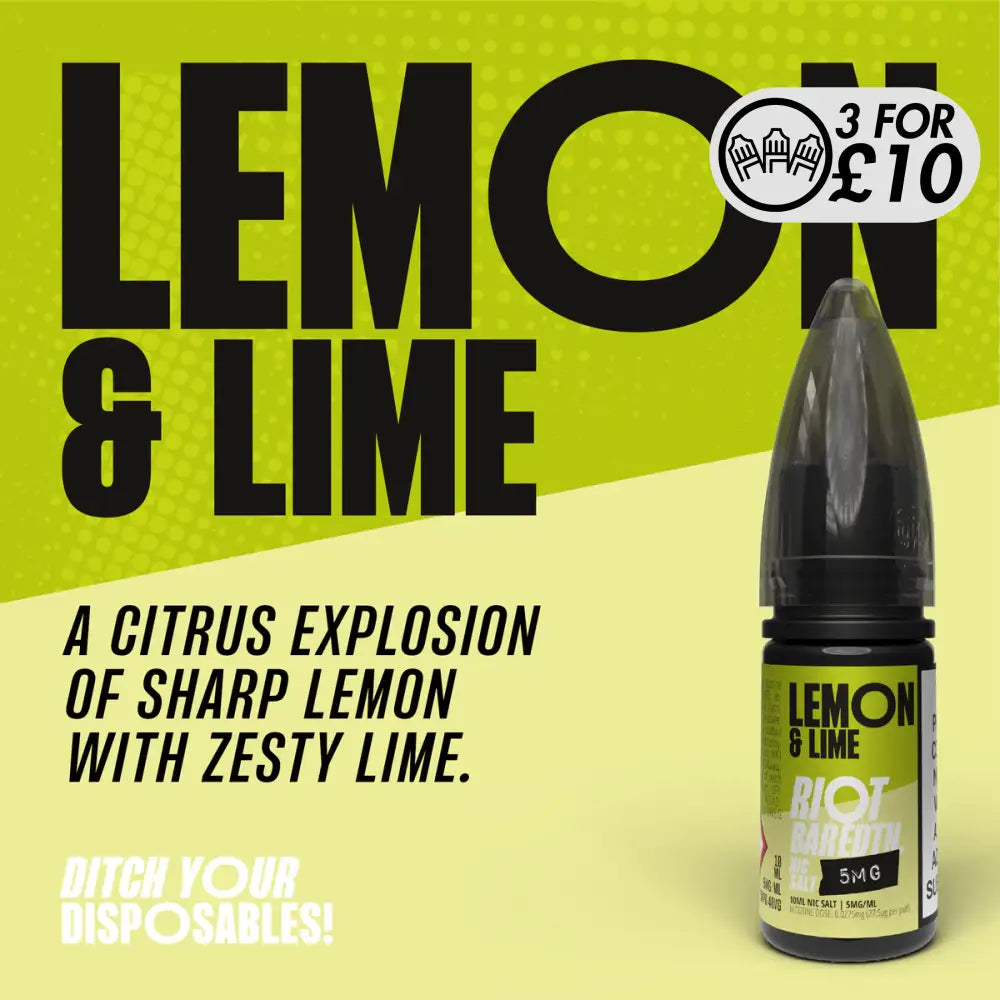 Riot Squad - Bar EDTN Edition - Nic-Salts Lemon & Lime / 5MG Nic-Salts