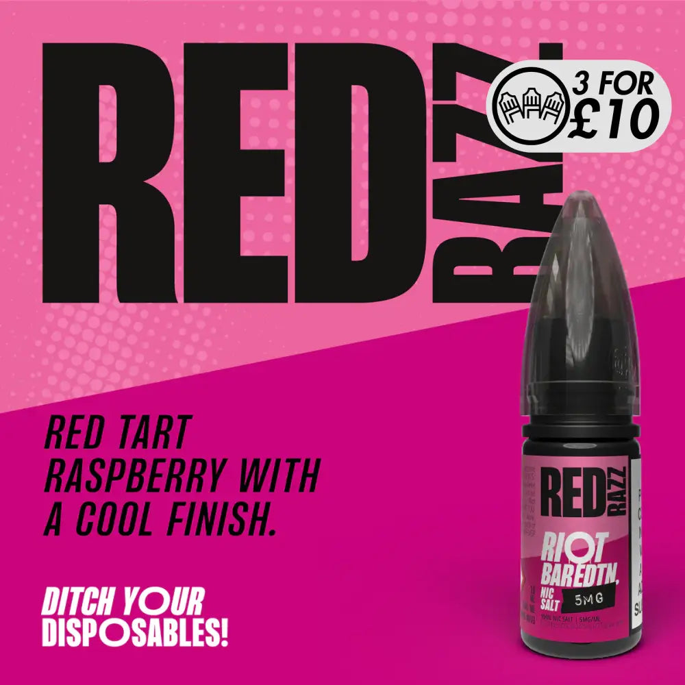 Riot Squad - Bar EDTN Edition - Nic-Salts Red Razz / 5MG Nic-Salts