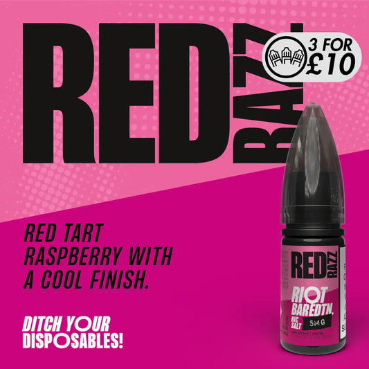 Riot Squad - Bar EDTN Edition - Nic-Salts Red Razz / 5MG Nic-Salts