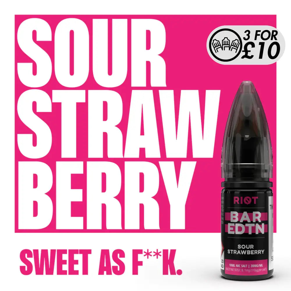 Riot Squad - Bar EDTN Edition - Nic-Salts Sour Strawberry / 5MG Nic-Salts