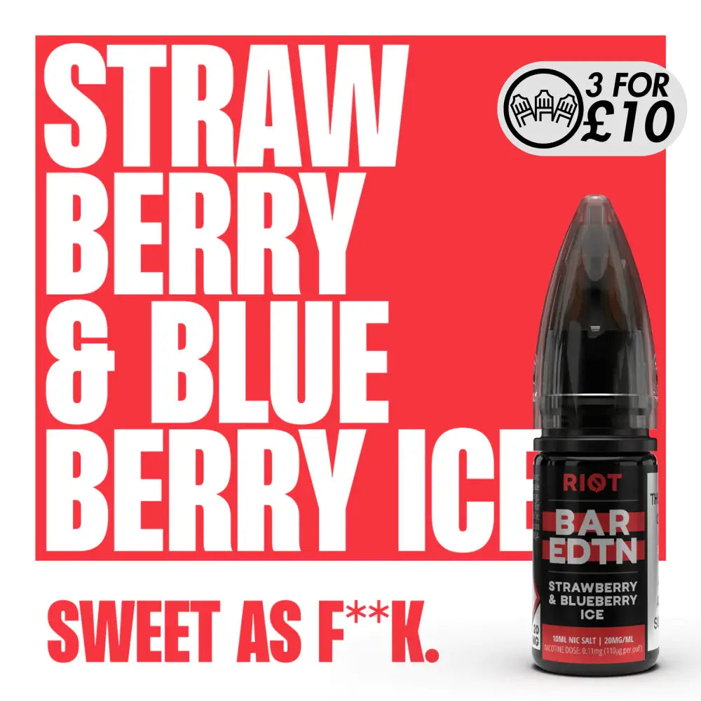 Riot Squad - Bar EDTN Edition - Nic-Salts Strawberry Blueberry Ice / 5MG Nic-Salts