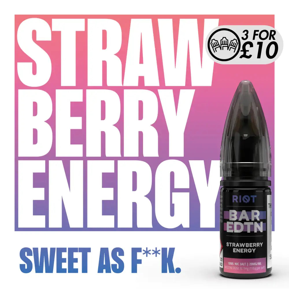 Riot Squad - Bar EDTN Edition - Nic-Salts Strawberry Energy / 5MG Nic-Salts