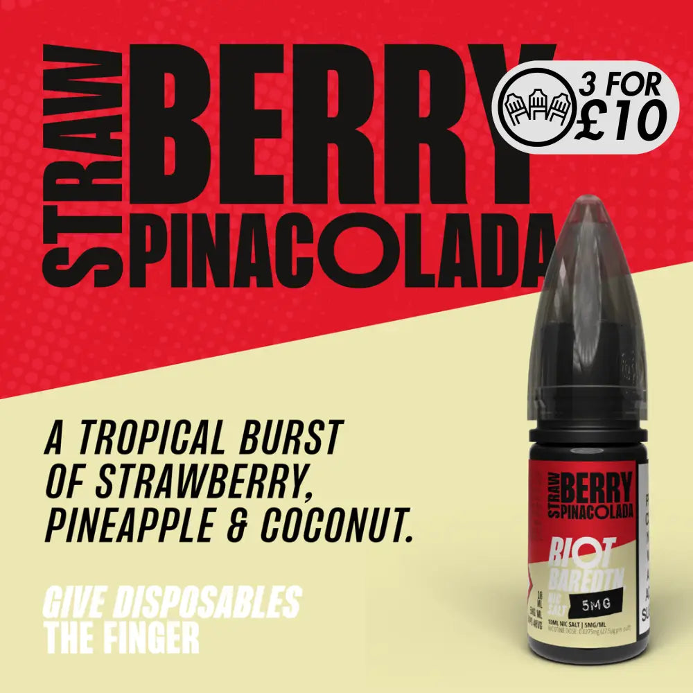 Riot Squad - Bar EDTN Edition - Nic-Salts Strawberry Pina Colada / 5MG Nic-Salts