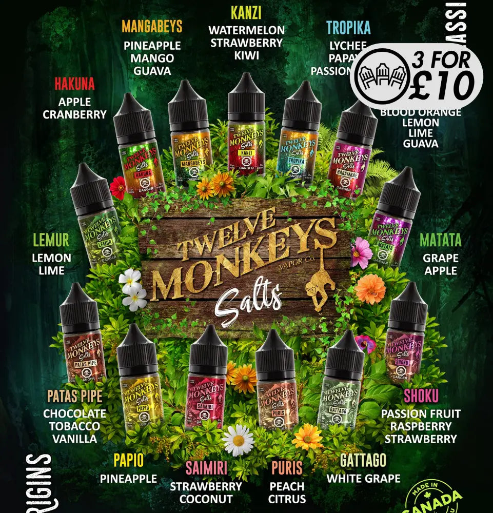 Twelve Monkeys - Nic-Salts - ASAP VAPE