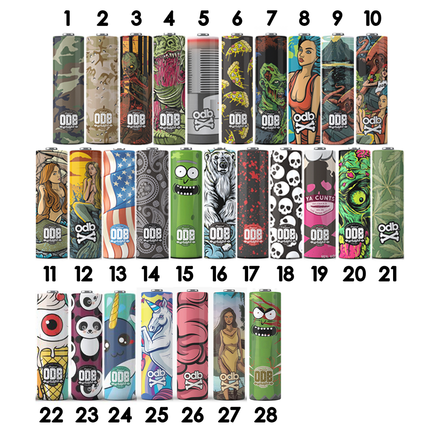 ODB Wraps - 18650 Battery Wraps - ASAP VAPE