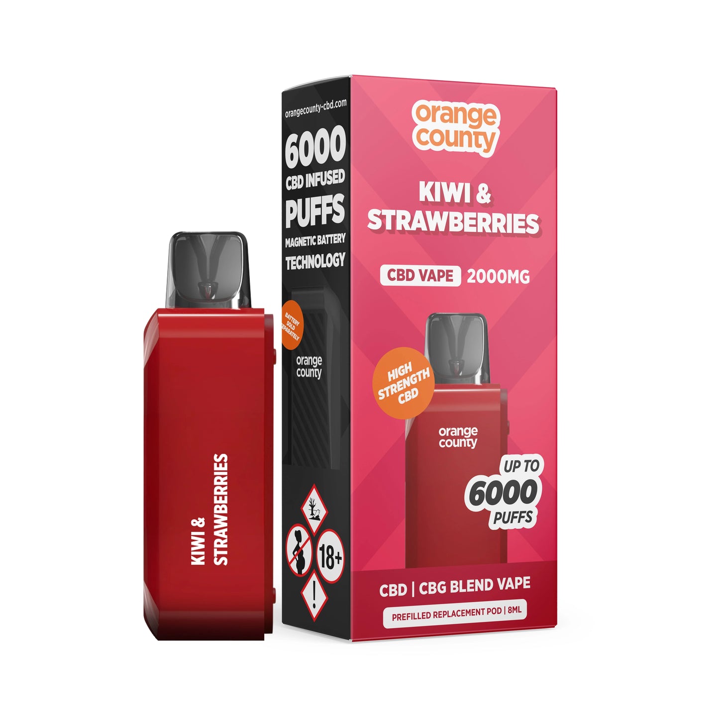Orange County CBD/CBG  2000MG Pods - Replacement Pods