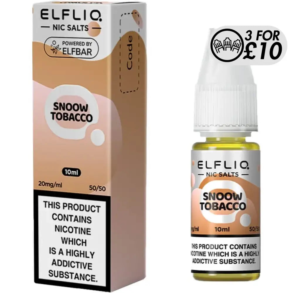 Elfliq E-Liquid - Nic-Salts Cream Tobacco/Snoow Tobacco / 10MG Nic-Salts