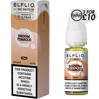 Elfliq E-Liquid - Nic-Salts Cream Tobacco/Snoow Tobacco / 10MG Nic-Salts