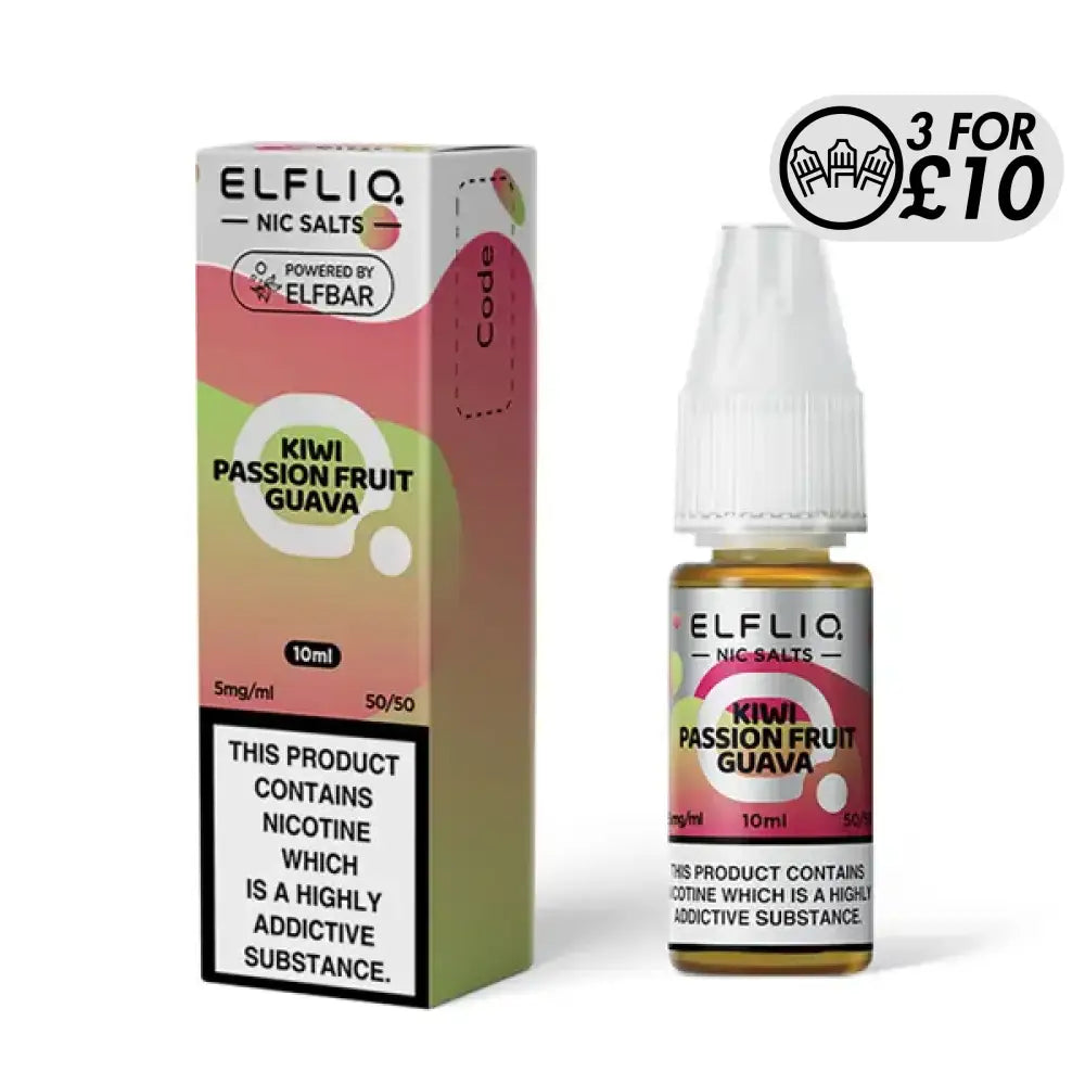 Elfliq E-Liquid - Nic-Salts Kiwi Passionfruit Guava / 10MG Nic-Salts