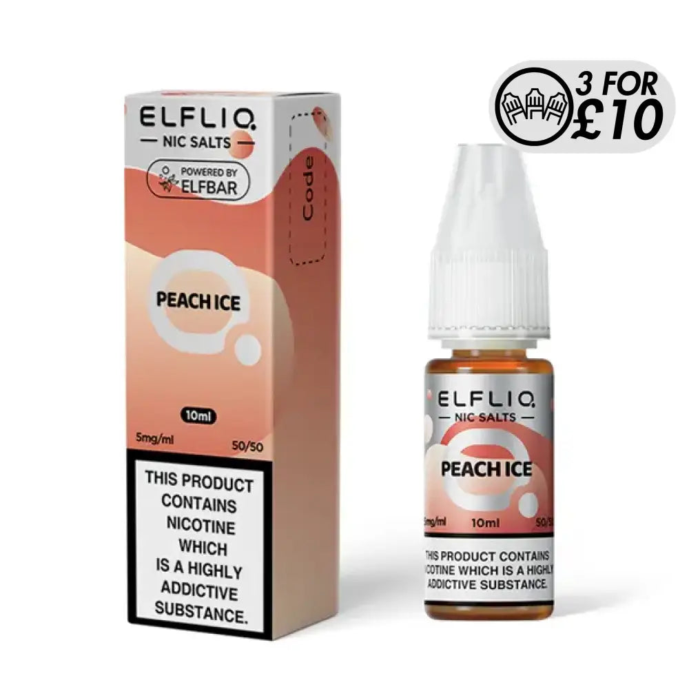 Elfliq E-Liquid - Nic-Salts Peach Ice / 10MG Nic-Salts