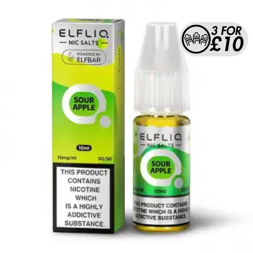 Elfliq E-Liquid - Nic-Salts Sour Apple / 10MG Nic-Salts