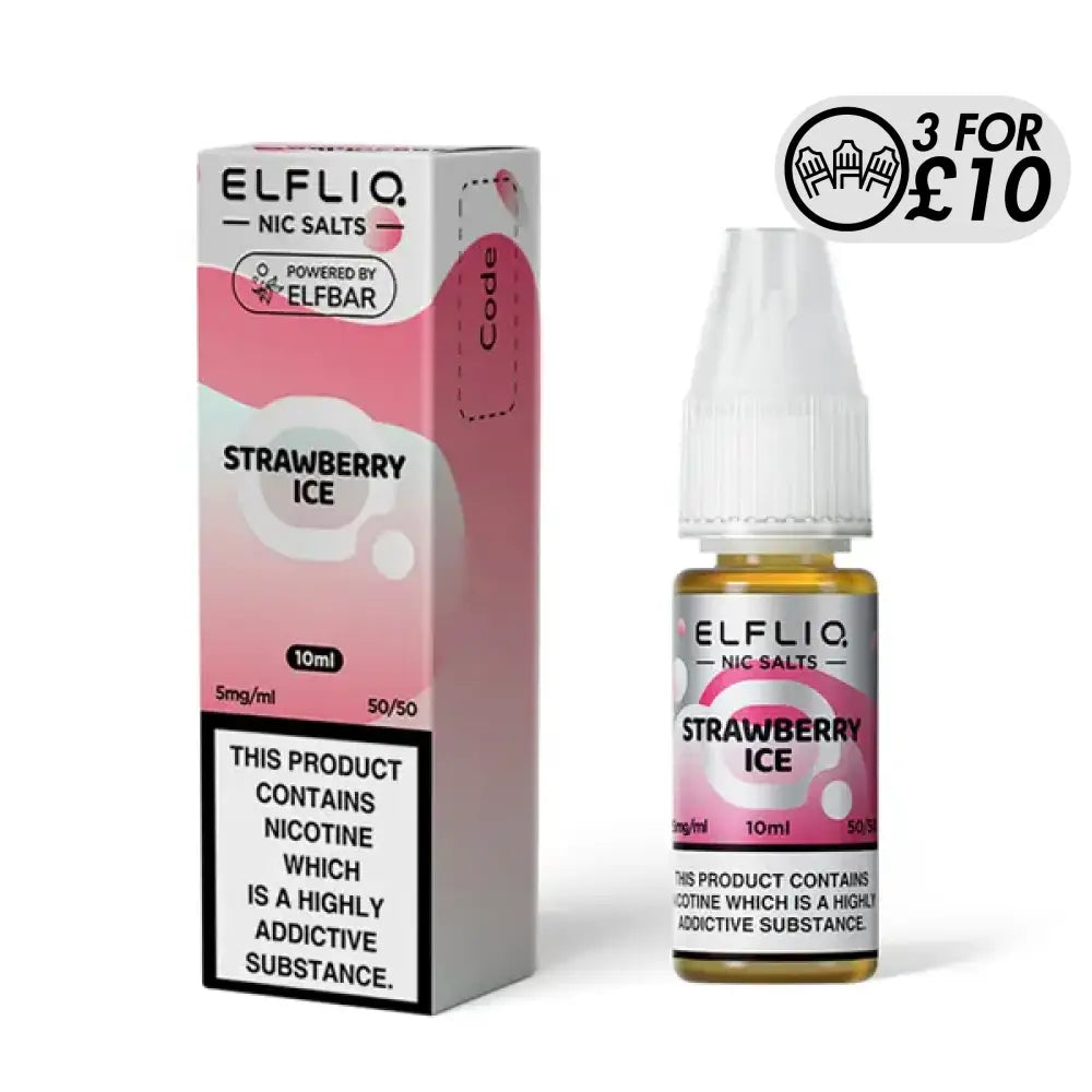Elfliq E-Liquid - Nic-Salts Strawberry Ice / 10MG Nic-Salts
