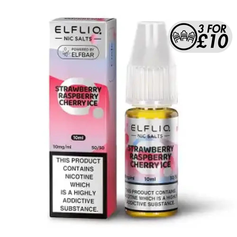 Elfliq E-Liquid - Nic-Salts Strawberry Raspberry Cherry Ice / 10MG Nic-Salts