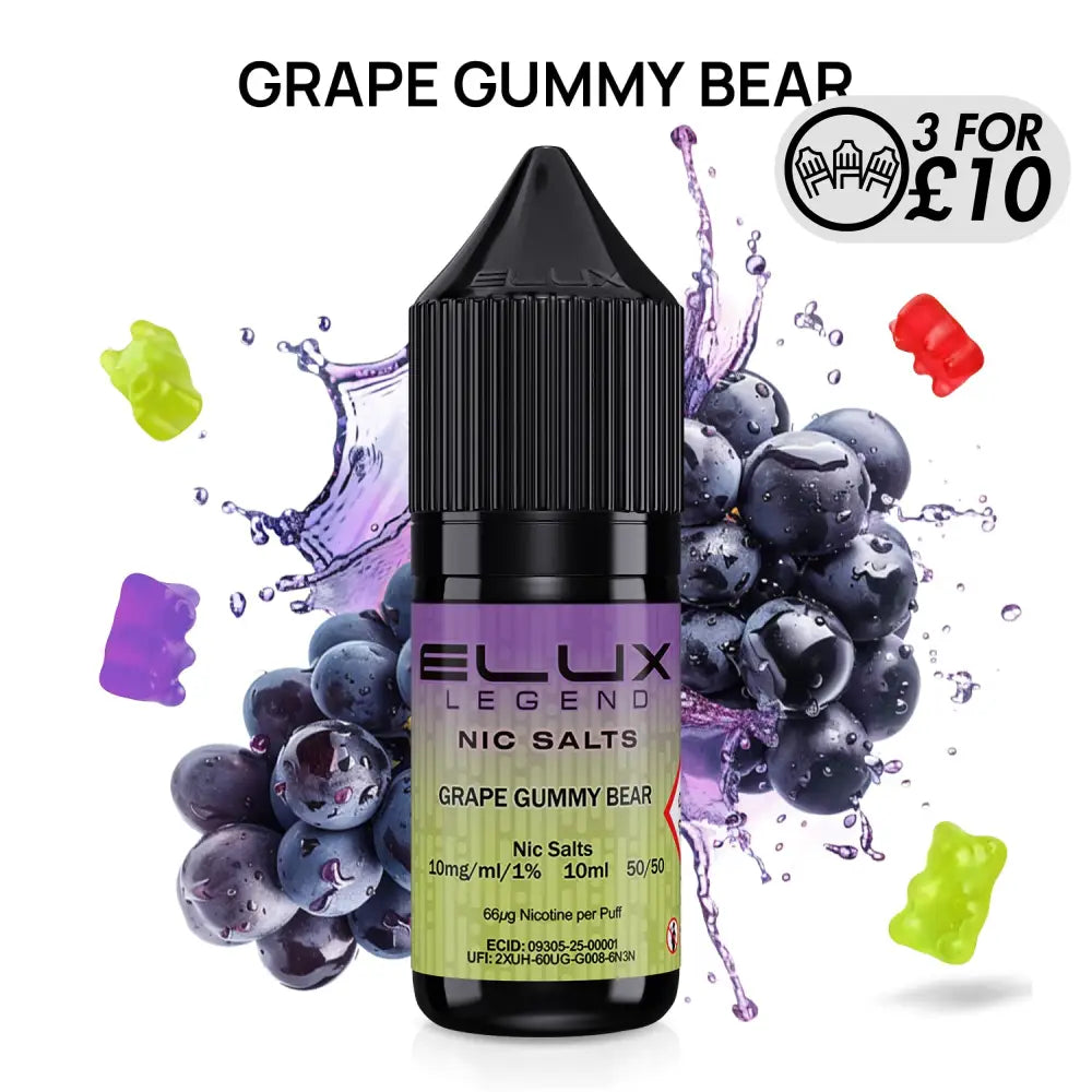 Elux - Nic-Salts Grape Gummy Bear / 5MG Nic-Salts