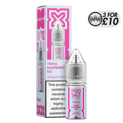 NEXUS Pod-Salt - Nic-Salts Triple Raspberry Ice / 10MG Nic-Salts