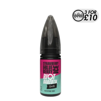 Riot BAR EDTN 0MG E-Liquid - Nicotine-Free E-Liquids Strawberry & Blueberry Ice Freebase 10MLs